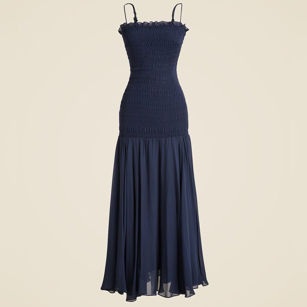 J Crew Collection Smocked Chiffon Dress NWT